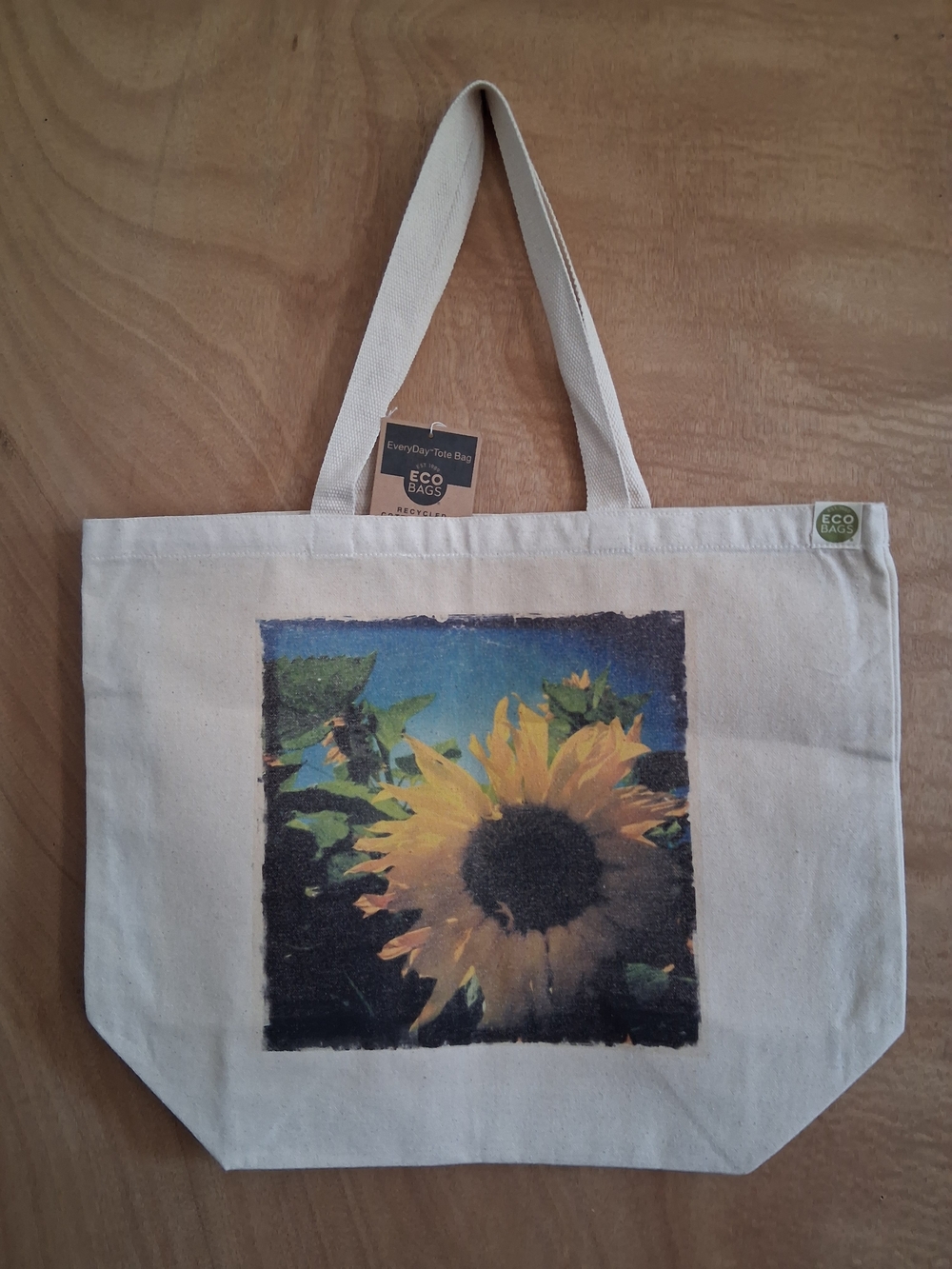 Canvas Sunflower Tote Bag - Yellow Sunflower Print